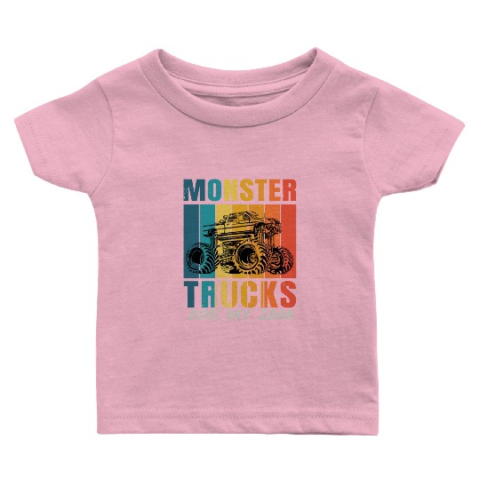 Monster Trucks Are My Jam Vintage Retro Baby T Shirts