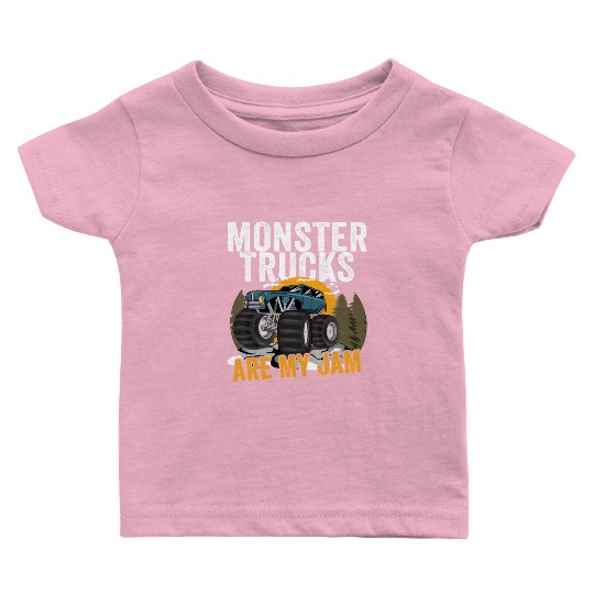 Monster Trucks Are My Jam Vintage Retro Baby T Shirts