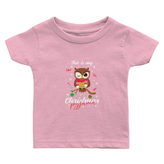 Winter Christmas Pyjama Owl Baby T Shirts