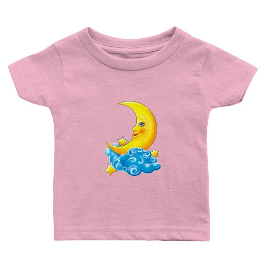 dessin de croissant de lune Baby T Shirts
