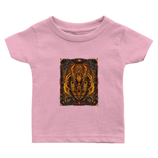 Fiery Mecha Bitcoin Titan Baby T Shirts