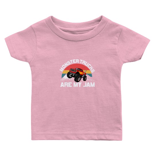 Monster Trucks Are My Jam Vintage Retro Baby T Shirts