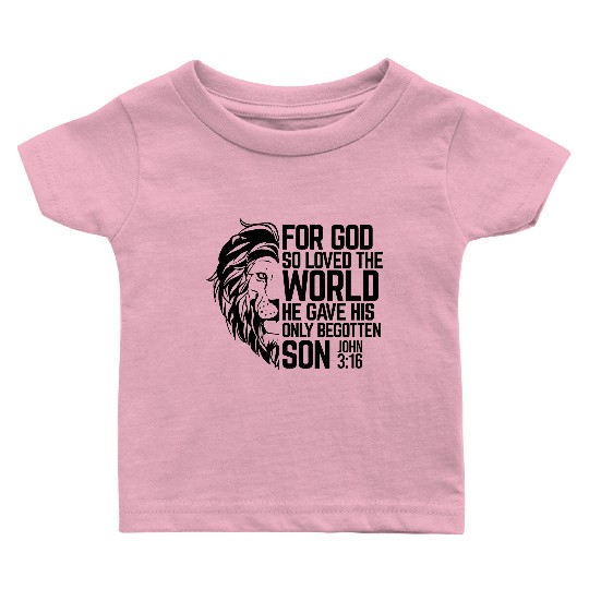 Lion's Embrace - God's Love: John 3:16 Baby T Shirts
