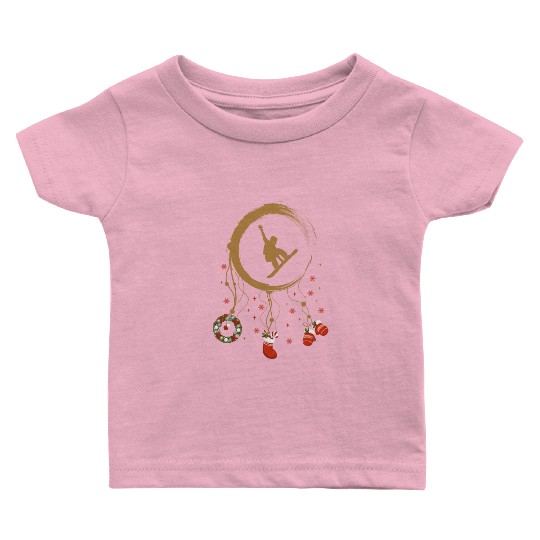 Winter dreamcatcher Christmas Snowboard Baby T Shirts