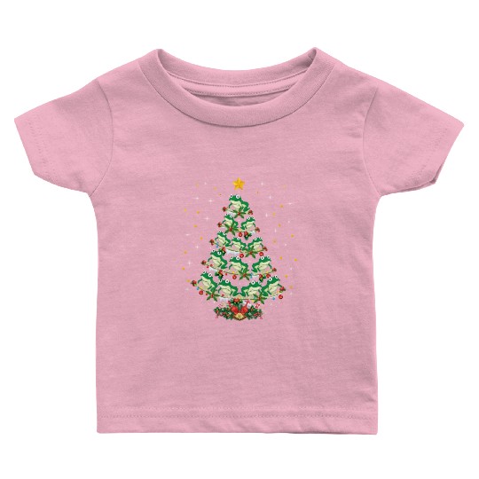 Frogs Lover Xmas Gift Frog Christmas Tree Baby T Shirts