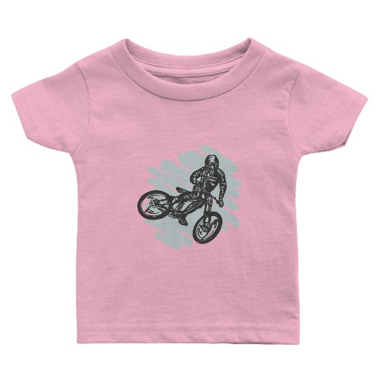 Mountain Bike Biking Down Hill Cyclist Baby T Shirts