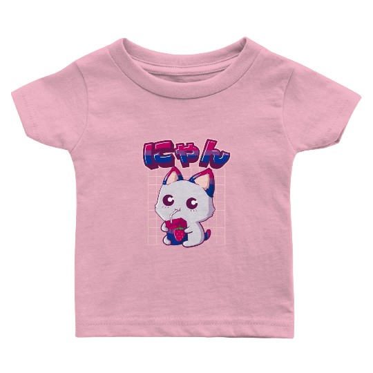 Bisexual Pride Bi Kawaii Cat Strawberry Milk Bisex Baby T Shirts