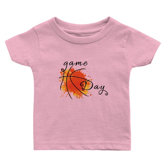 Game Day Basketball Lightning Bolt Baby T Shirts
