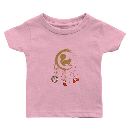 Winter dreamcatcher Christmas Squirrel Baby T Shirts
