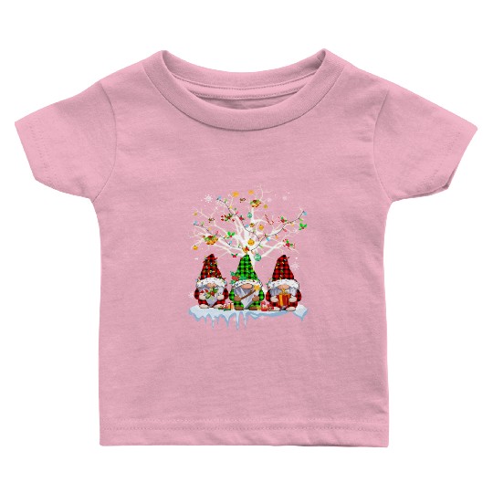 Gnomes Merry Christmas Light Family Gnome Xmas Baby T Shirts