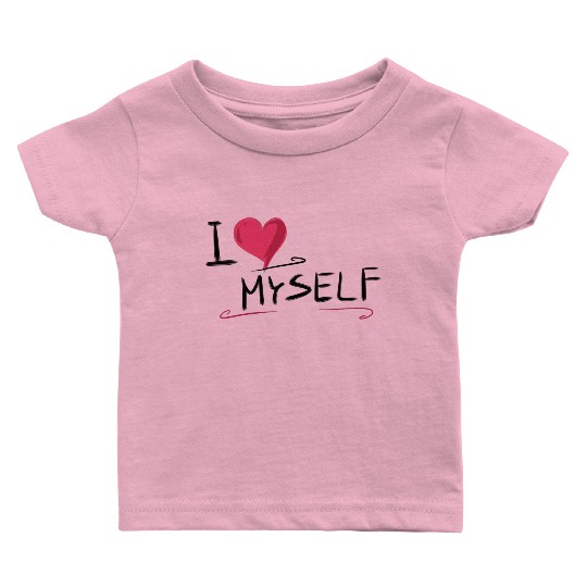 i love me heart text saying Baby T Shirts