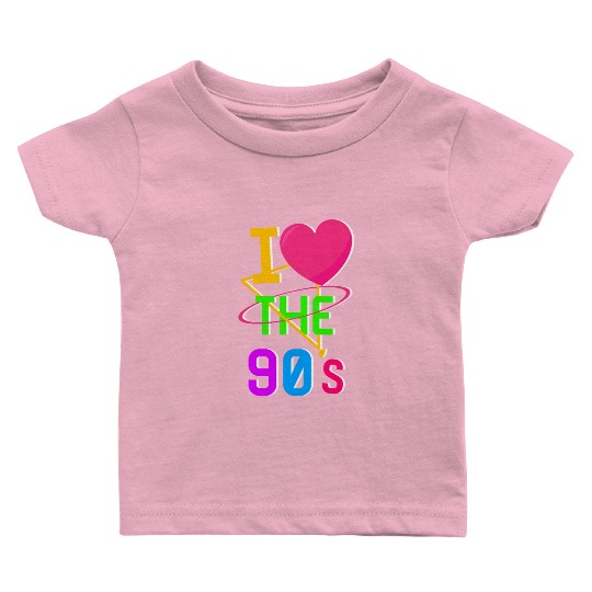 1990's 90s I Heart Nineties I Love the 90's Old Baby T Shirts