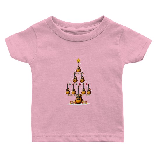 Guitar Christmas Tree Xmas Funny Gift Baby T Shirts