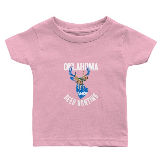 Oklahoma Deer Hunting Buck Stag Hunter Baby T Shirts
