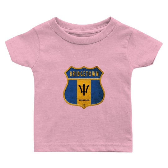 Bridgetown Barbados coat of arms flag design Baby T Shirts