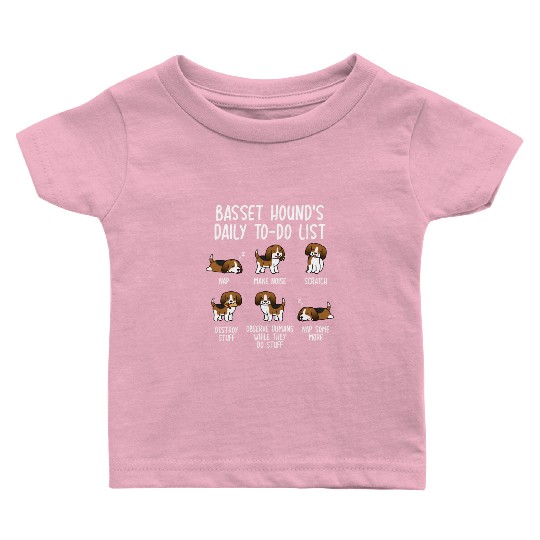 Basset Hound Daily To Do List Baby T Shirts