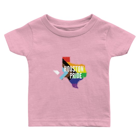 Houston Pride Gay Lesbian Queer Texas Rainbow Flag Baby T Shirts