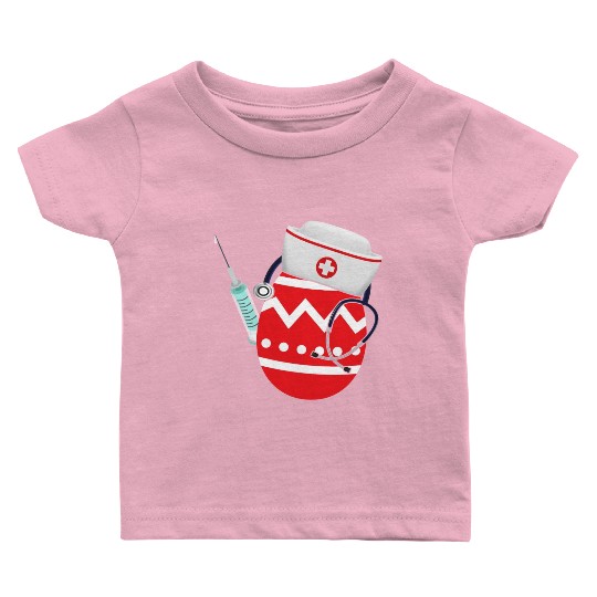 Funny Easter Egg Nurse Stethoscope Syringe RN Baby T Shirts