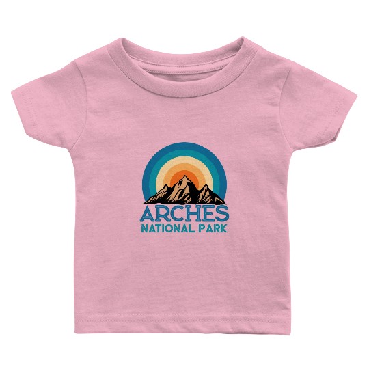 Cool Vintage Retro Arches National Park Mountain Baby T Shirts