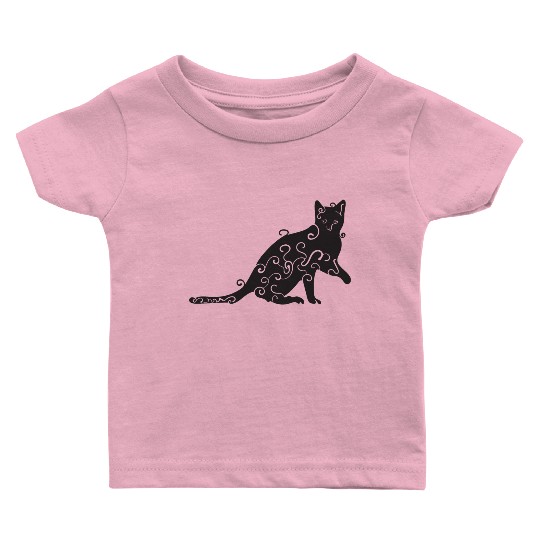 Black magic Cat desk mat , black cat holding on Baby T Shirts