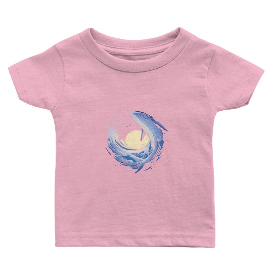 Big whale sea sailing Big whale sea sailing inspir Baby T Shirts