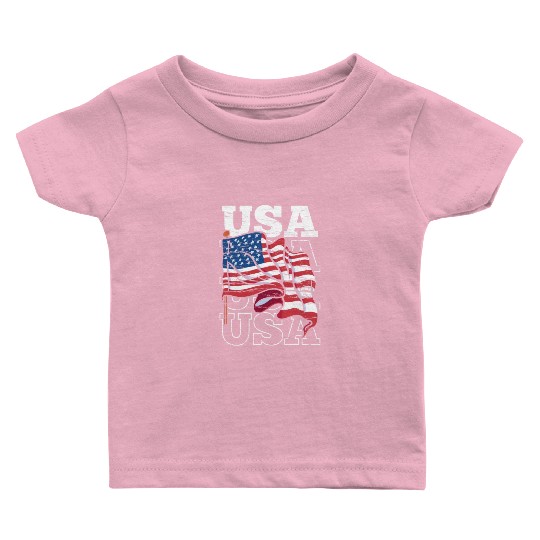 Usa America American Patriotic US Baby T Shirts