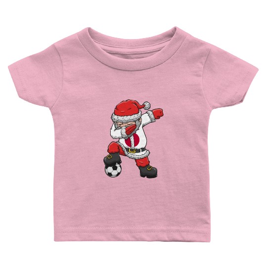 Soccer Boy Dabbing Santa Christmas Jersey Japan Baby T Shirts
