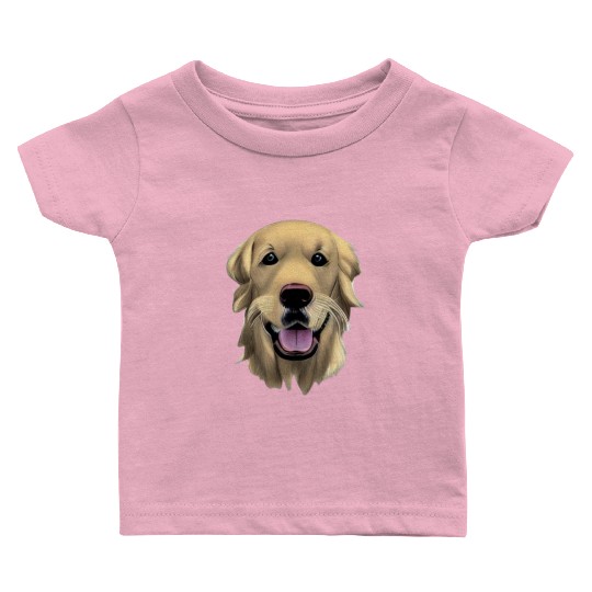 Beautiful Golden Retriever Illustration Baby T Shirts
