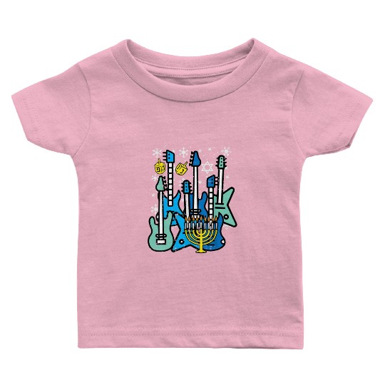 Hanukkah Guitars Chanukah Jewish Rock Rocker Baby T Shirts