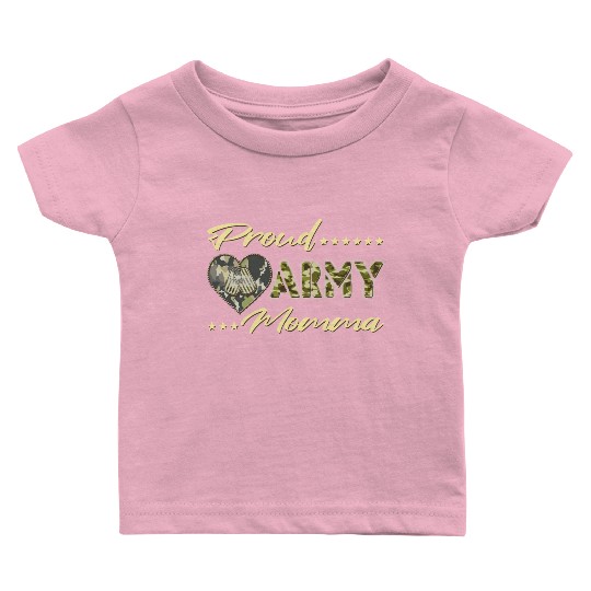 Proud Army Momma Us Flag Dog Tags Military Mom Fam Baby T Shirts