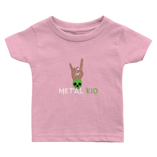 Rock Sign Rock Hand Metal Kid Music Lover Skeleton Baby T Shirts