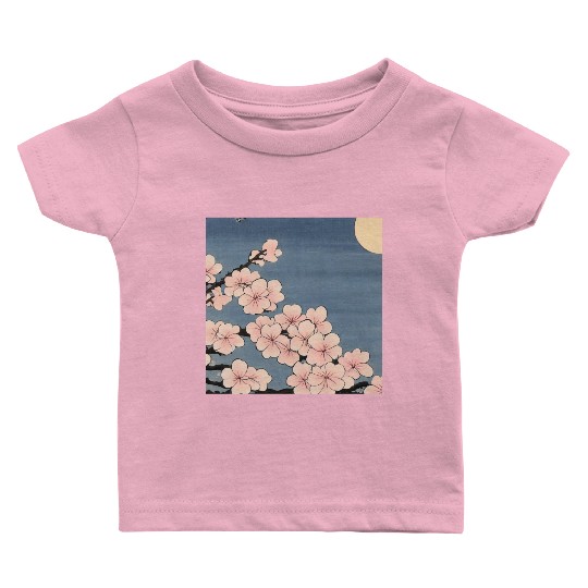 Ukiyo-e Sakura, Japanese Print Baby T Shirts