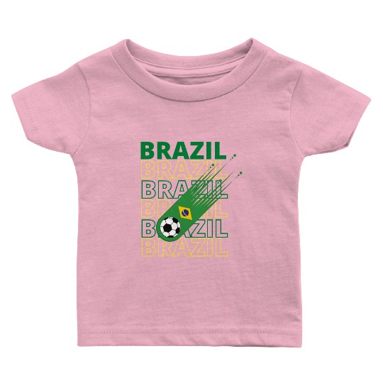 Retro World Brazil Soccer Baby T Shirts