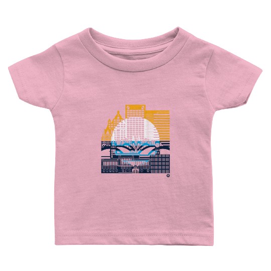 Milwaukee Skyline Squared Milwaukee Peoples Flag D Baby T Shirts