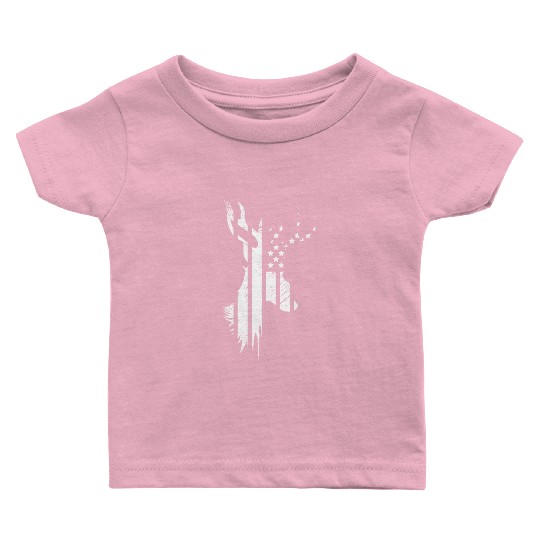 Camouflage Flag Deer Hunting America Flag Baby T Shirts