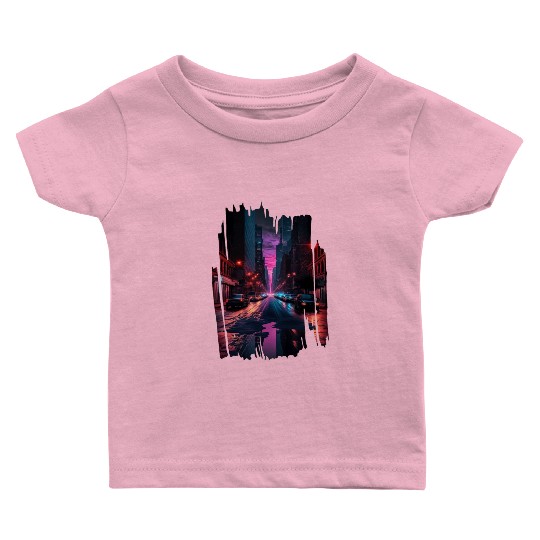 New York Vaporwave Aesthetic Retro Style Love NY Baby T Shirts