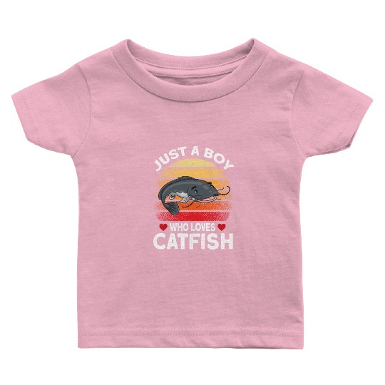 Just A Boy Who Loves Catfish Baby T Shirts