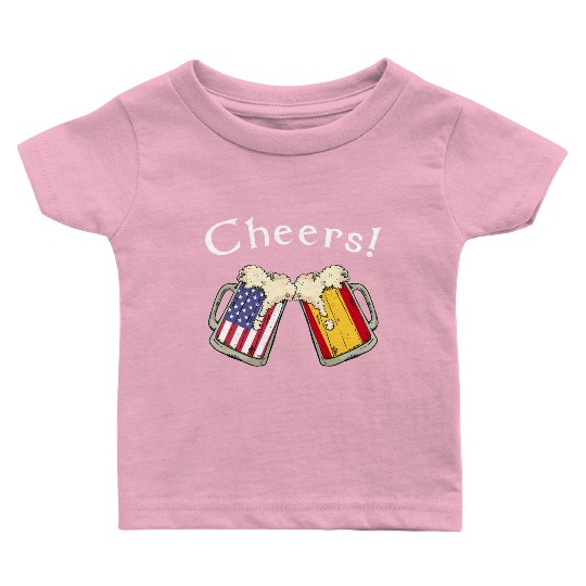 Spanish American Grown Country Cheers Beer Drink Baby T Shirts