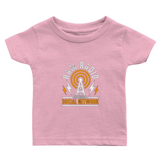 Ham Radio The Original Social Network Radio Tower Baby T Shirts