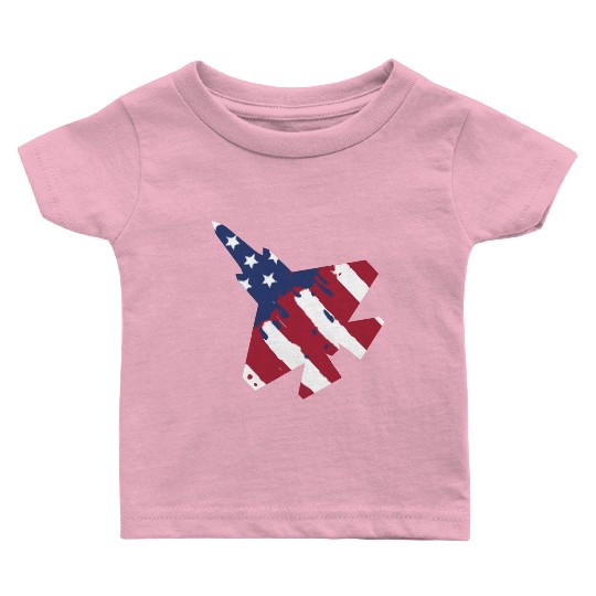 F-35 Lightning Military American Painted Flag Jet Baby T Shirts