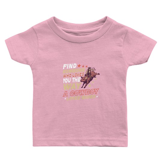 Rodeo Bull Riding Livestock Show Farmer Cattle Baby T Shirts