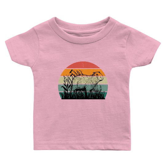 Vintage Capybara Baby T Shirts