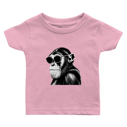 Chimpanzee with sunglasses Baby T Shirts