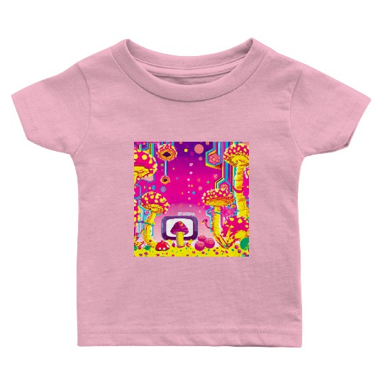 Psychedelic Video Game Fantasy World Baby T Shirts