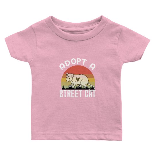 Adopt A Street Cat Funny Opossum Vintage Baby T Shirts