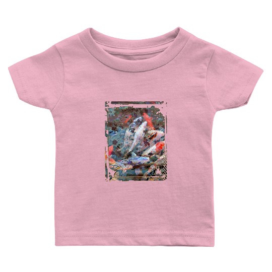 Japan Koi Fish Pond Collage Art 88 Baby T Shirts