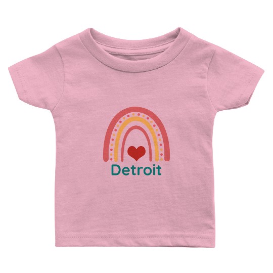 Detroit Vintage Boho Rainbow Baby T Shirts