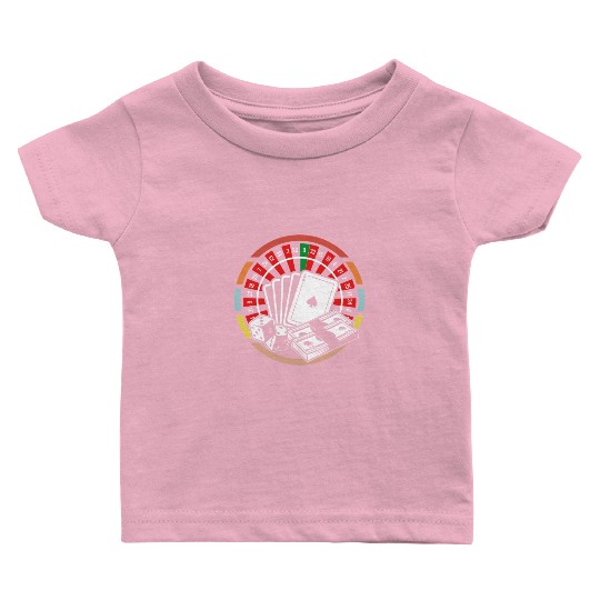 Poker Cards Roulette Wheel Casino Gambling Baby T Shirts