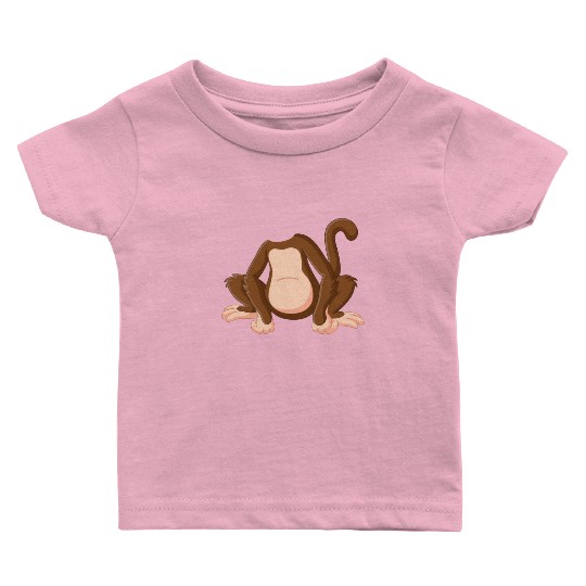 Funny Monkey Chimpanzee - Funny Orangutan Monkey Baby T Shirts
