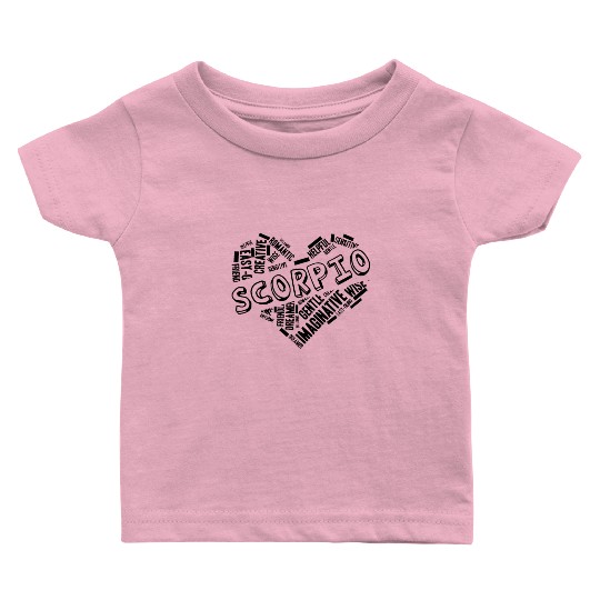 Scorpio Heart Word Cloud Doodle Astrology Zodiac S Baby T Shirts